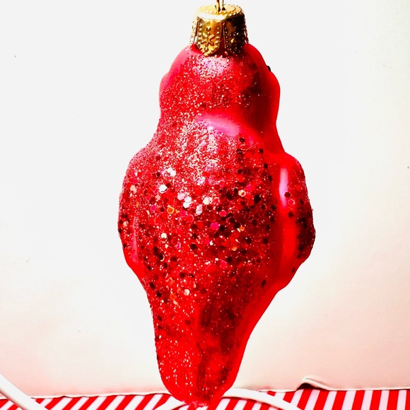 Polish Glass Red Bird Christmas Ornament Cardinal Robin Nature Hand Painted - Picture 4 of 12